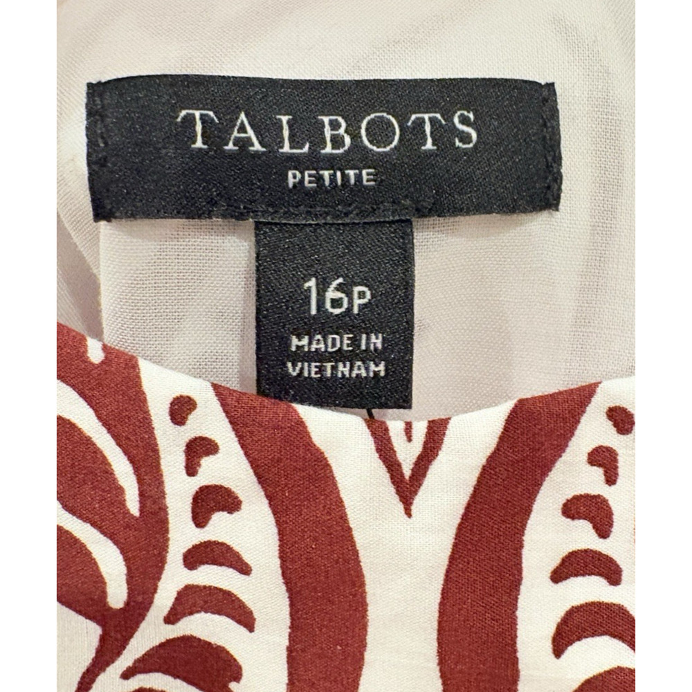Talbots Modern Cotton Poplin Fit & Flare Maxi Dress Bohemian Medallion 16 Petite - Picture 3 of 10
